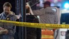 Law enforcement at the scene after two staff members of the Israeli embassy in Washington were shot and killed outside the Capital Jewish Museum.