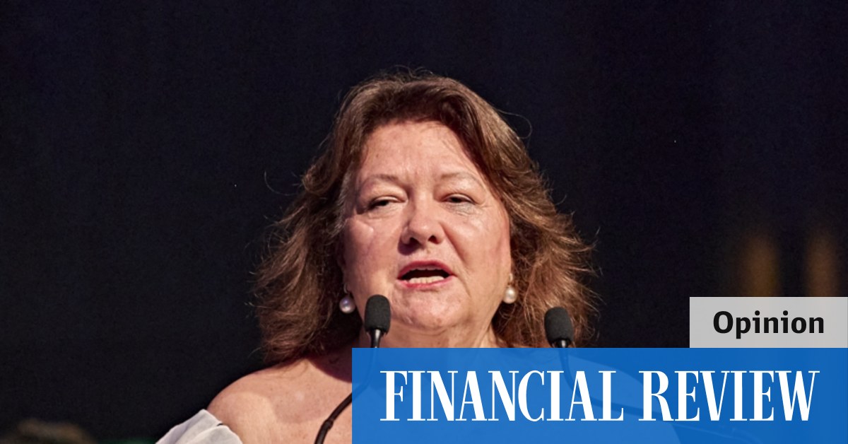 Energy transition: Gina Rinehart offers common sense on cutting red