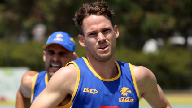 Jack Redden was one of several senior Eagles who officially trained for the first time since the 2018 grand final.