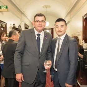 Marty Mei and Victorian Premier Daniel Andrews