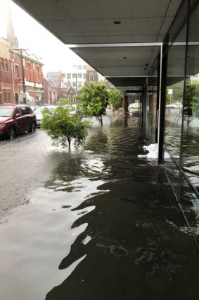 The footpath outside the apartment after the rains.