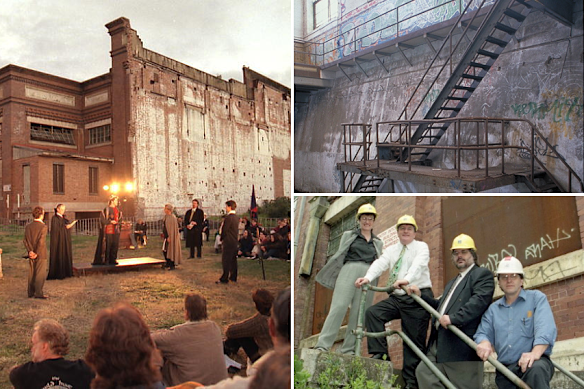 A Shakespeare work performed outside Brisbane Powerhouse in 1981; graffiti covering its inside walls; and then lord mayor Jim Soorley announcing its redevelopment in 1998.