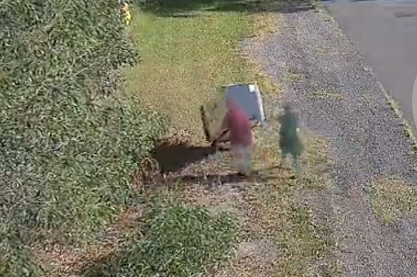 CCTV footage of a couple allegedly trashing their fridge in Brisbane. 