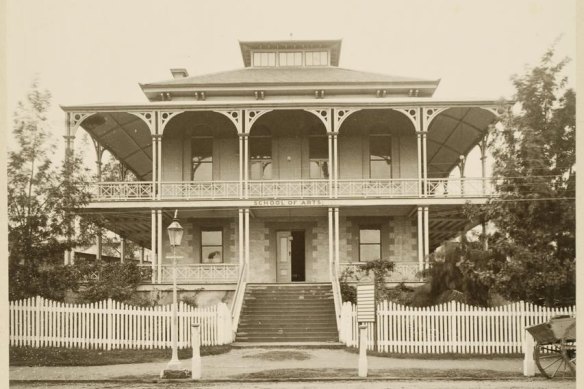 The former servants' home, now the Brisbane School of Arts, photographed in 1879.