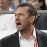Tony Popovic in the dugout at Saitama Stadium on Tuesday night.