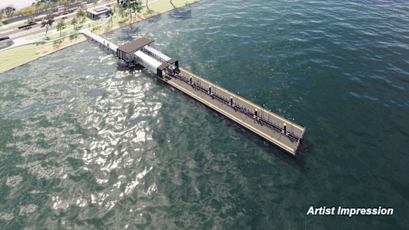An artist’s impression of the Matilda Bay ferry terminal.
