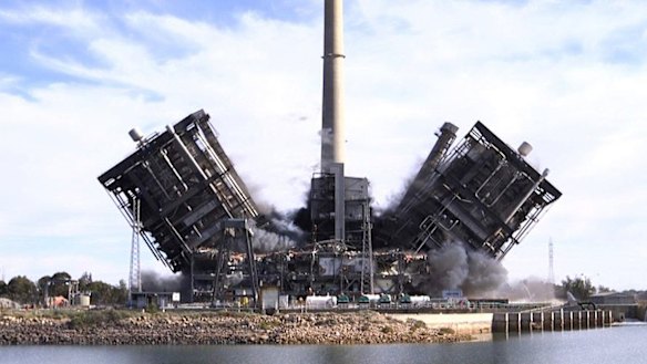 Going, going, gone: Alinta's Northern power station in Port Augusta was blown up.
