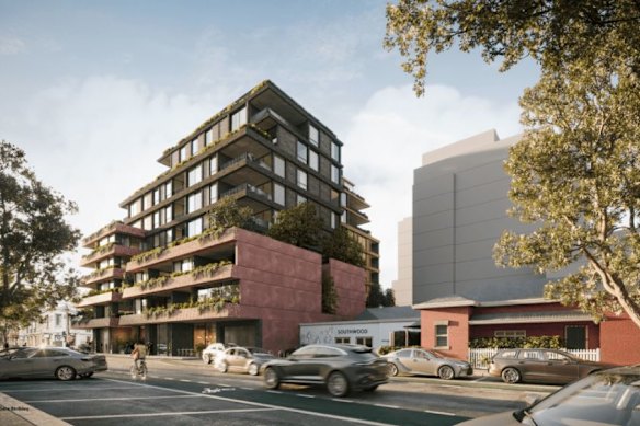Artist’s impression of Cobild’s proposed development for 159-167 Johnston Street, Fitzroy