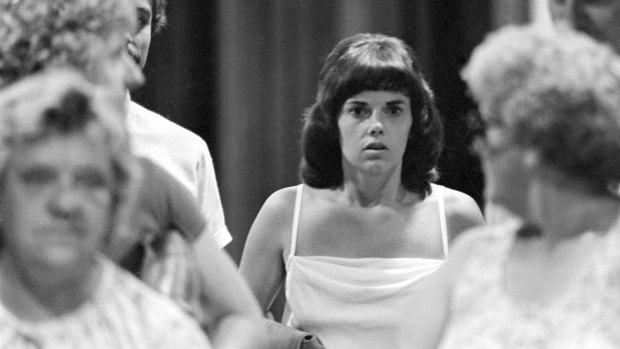 Lindy Chamberlain-Creighton leaves the Alice Springs Coroner’s Court in 1982, during the second inquest into  the death of her daughter Azaria.