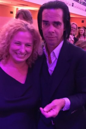 Wendy Squires with her all time idol, Nick Cave; for whom she could not quite find the right words.
