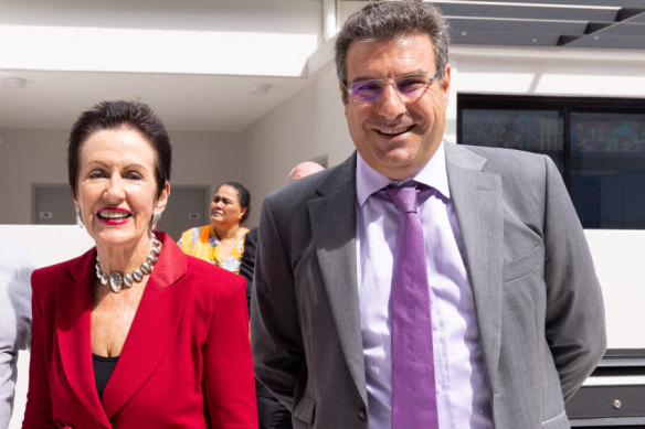 Developer Fouad Deiri, managing director of Deicorp, with Sydney's Lord Mayor Clover Moore (left).