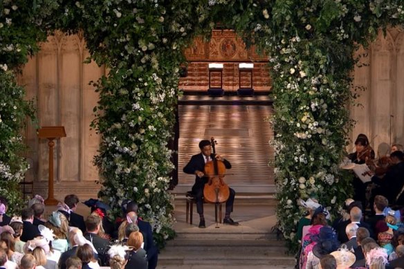 Sheku Kanneh-Mason performing at the royal wedding.
