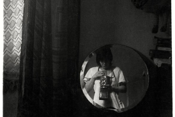 Viva Gibb, Self-portrait, 64 Capel Street, West Melbourne, c. 1975-78, silver gelatin print, 14 x 9 cm.