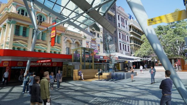 Design plans for the Queen Street Mall upgrade.