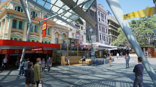 Design plans for the Queen Street Mall upgrade.
