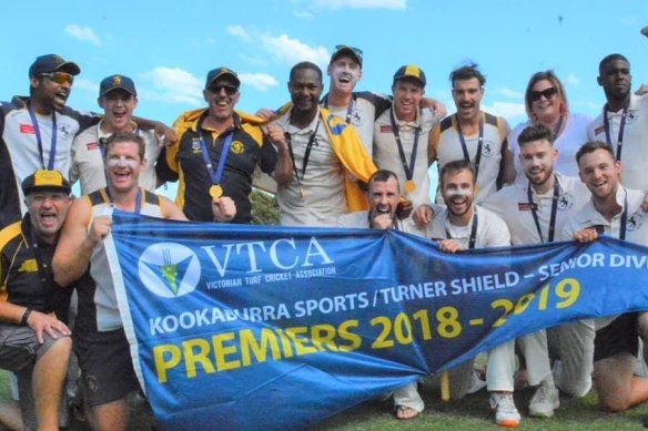 Strathmore Cricket Club playing coach Omar Phillips, fourth from the left, has been called up by the West Indies as a substitute fielder. 