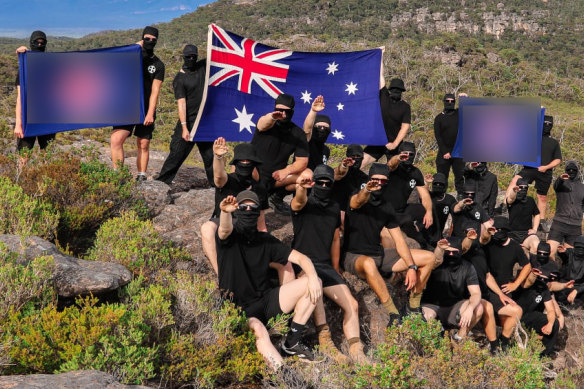 Alleged members of a far-right extremist group seen at Halls Gap and the Grampians.