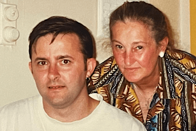 Anthony Albanese and his mother, Maryanne.