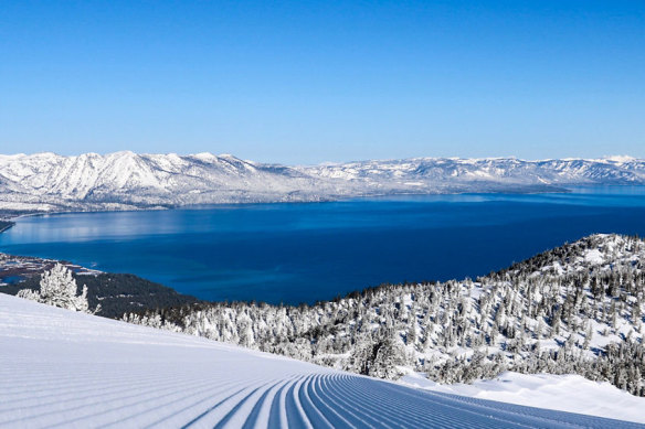Heavenly Mountain Resort lies to the south-east of Lake Tahoe, California.