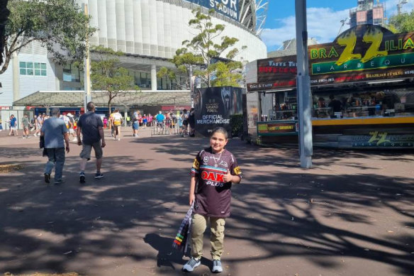 Nick Tadros outside Accor Stadium on Sunday.