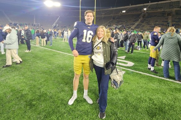James Rendell with his mum, Leonie.