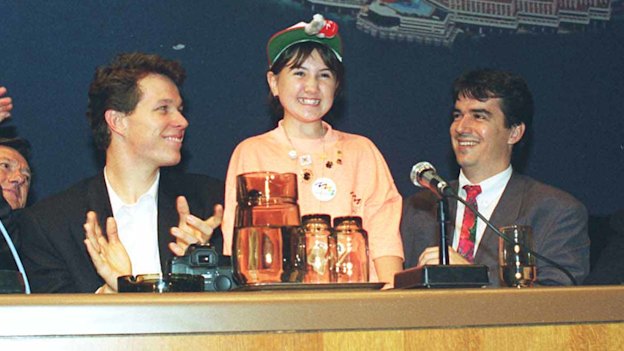 Tanya Blencowe among delegates including Kieren Perkins in Monte Carlo.