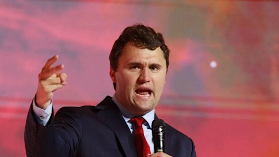 Charlie Kirk speaks at the 2022 Turning Point USA student summit.