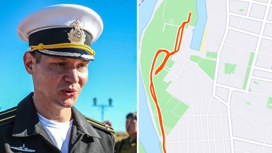 Stanislav Rzhitskiy and his regular running route.