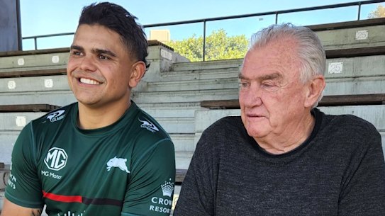 South Sydney Rabbitohs star Latrell Mitchell ensured club patriarch George Piggins received a warm welcome at Redfern Oval.