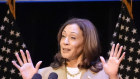 Kamala Harris on the campaign trail at the weekend. She is already embracing the most popular parts of Joe Biden’s plans. 