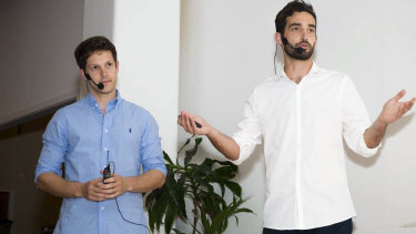 Founders of men's health tech startup Mosh, David Narunsky and Gabe Baker. 