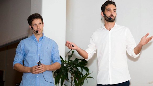 Founders of men's health tech startup Mosh, David Narunsky and Gabe Baker. 