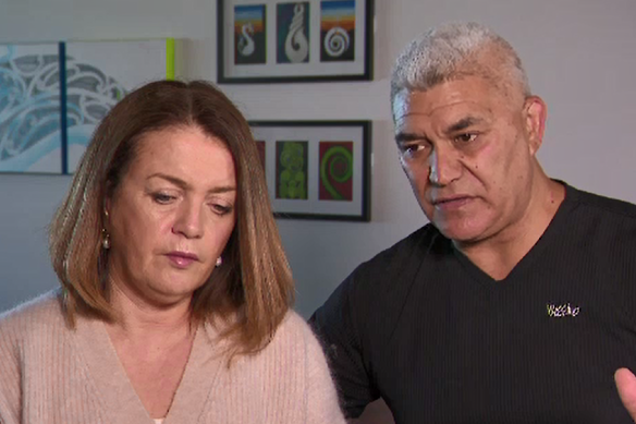 Katie and Steve Grace were not allowed to go to the mortuary to identify their son until they’d served two weeks in quarantine. 