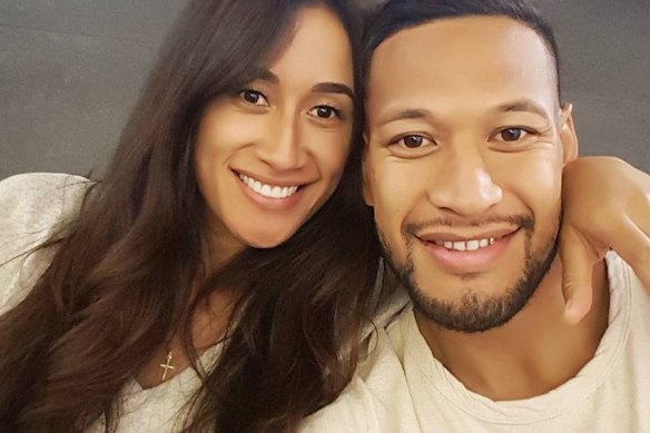 Israel Folau and Maria Folau.