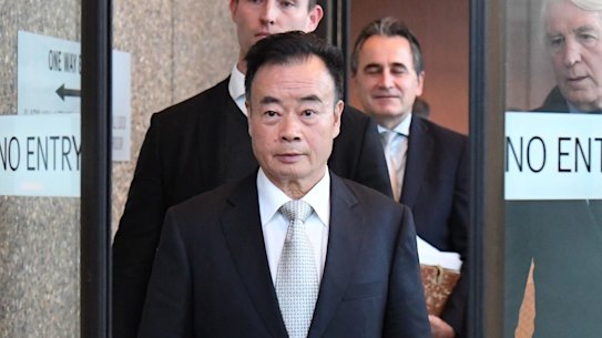 Businessman Chau Chak Wing leaves the Federal Court in Sydney in 2018.