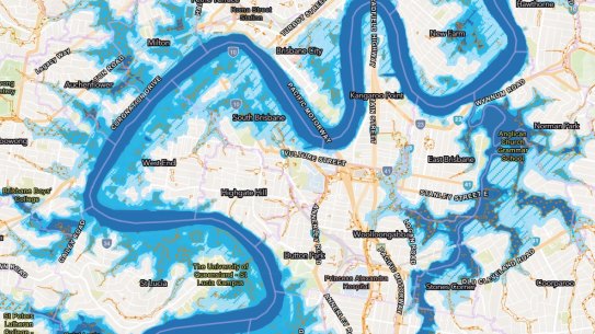 Brisbane City Council’s Flood Awareness Map shows suburbs at risk during flood events.