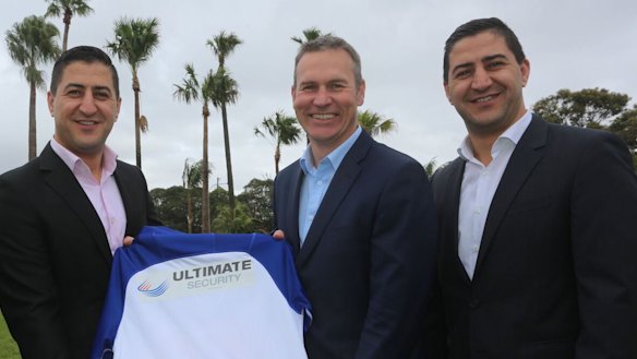 Bulldogs CEO Andrew Hill, centre, has been moved on.