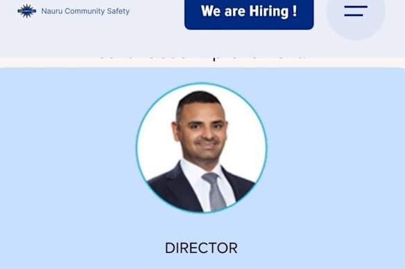 An online post listing Ahuja as a director of Nauru Community Safety.