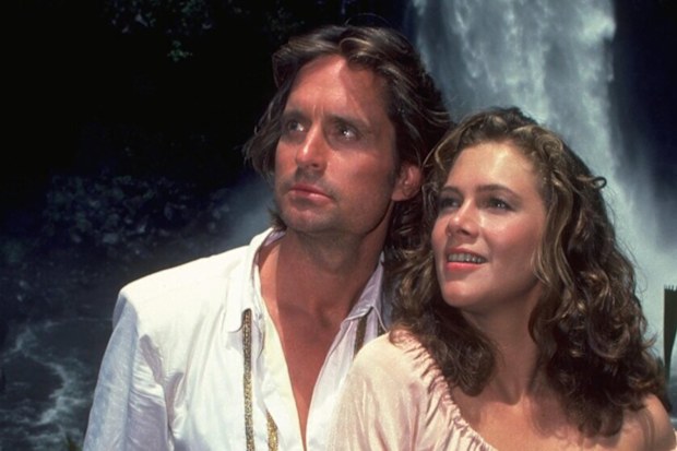 Michael Douglas and Kathleen Turner in Romancing the Stone.