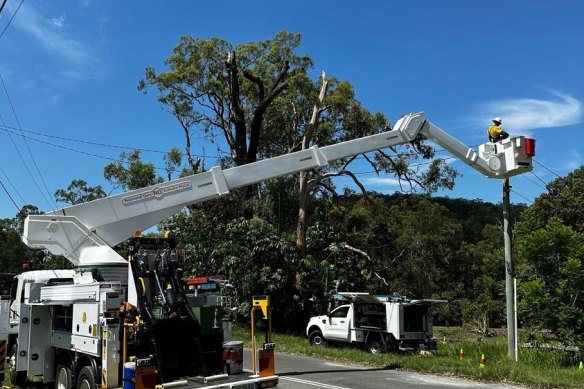 Residents in storm affected areas should report fallen power lines to Energex on 13 19 62. 