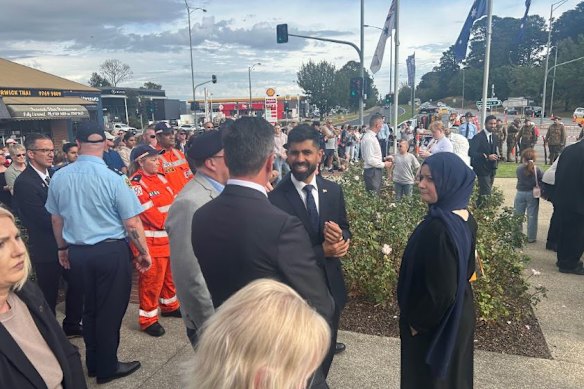 Liberal candidate Zahid Safi at the Berwick ceremony with his wife. 