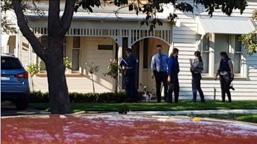 Police, RSPCA and Geelong council rangers raid the Petropoulos' then East Geelong home in November 2017.