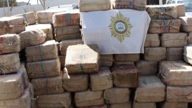 Some of the nine tonnes of cocaine found aboard a vessel crewed by 11 Russian sailors off the island of Cape Verde.