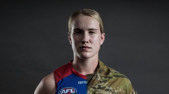 Bulldogs player Celine Moody is in the army.