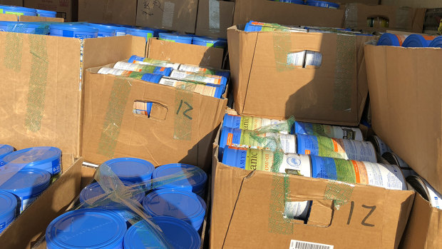 Police have seized 4000 tins of baby formula at a home in Carlingford. 