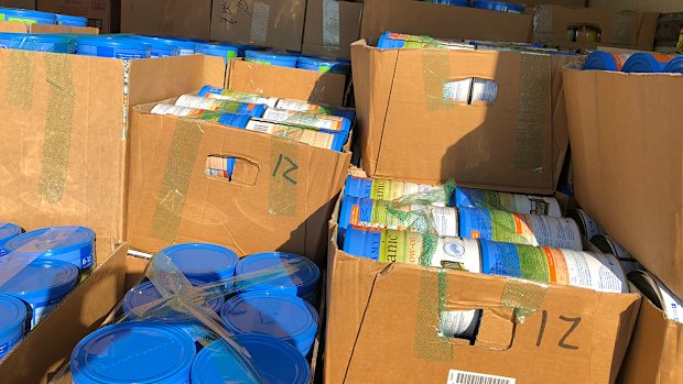 Police have seized 4000 tins of baby formula at a home in Carlingford. 