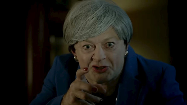 A screenshot of Andy Serkis's Gollum as Theresa May.
