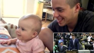 A picture that was shown during the royal commission hearing - Private Daniel Garforth with his daughter.