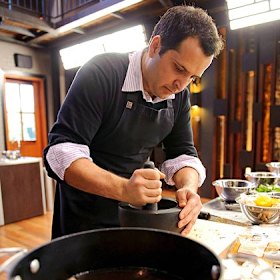 Jimmy Seervai in the MasterChef kitchen