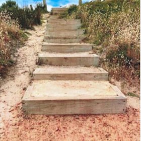 The steps at Black Hole Rock near Denmark.